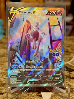 2022 Pokemon Go TCG Mewtwo V Alternate Alt Full Art 072/078 NM - Image 1