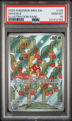 2025 POKEMON MEG EN-MEGA EVOLUTION ILLUSTRATION RARE #136 SHUCKLE PSA 10 - Image 1