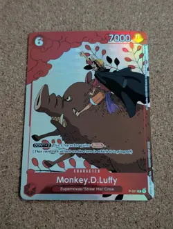 Monkey D. Luffy Holo Alt Art Rare One Piece TCG Gift Collection 2023 P-001 NM - Image 1