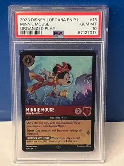 2023 Disney Lorcana En P1-Promo #16 Minnie Mouse Organized Play PSA 10 - Image 1