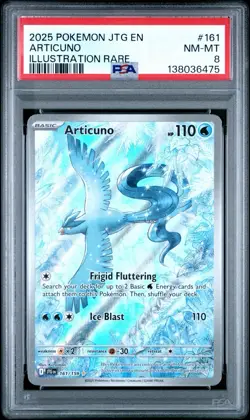 Pokemon Articuno Illustration Rare Holo PSA 8 Sv09 Journey Together 161/159 2025 - Image 1