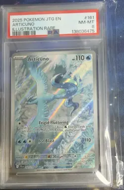 Pokemon Articuno Illustration Rare Holo PSA 8 Sv09 Journey Together 161/159 2025 - Image 3