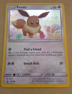 POKEMON PROMO CARD - SUN AND MOON - SM184 EEVEE (HOLO) NM - Image 1
