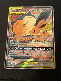 Pokemon Eevee & Snorlax GX TAG TEAM Promo Holo SM169 card - Image 1
