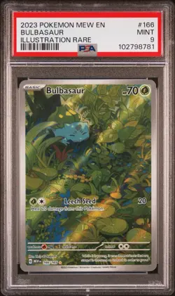 PSA 9 Pokemon Bulbasaur Illustration Card 166/165 Scarlet & Violet 151 Series - Image 1