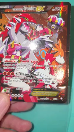 Pokemon Team Magma's Groudon EX Holo Card 15/34 Double Crisis 2015 - Image 2