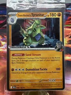 Pokemon Center Stamped Team Rockets Tyranitar Promo Card 096/182 Sealed - Image 3