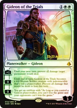MTG Gideon of the Trials - Foil - Prerelease Promo, Light Play, English Promo: P - Image 1
