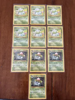 Pokemon TCG Base Set Bulbasaur & Ivysaur Lot 10 Cards 44/102 30/102 1999 English - Image 1