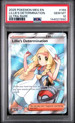 2025 POKEMON MEG EN-MEGA EVOLUTION ULTRA RARE #169 LILLIE'S DETERMINATION PSA 10 - Image 1