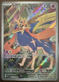 Pokemon Zacian 100/094 Me02: Phantasmal Flames Illustration Rare Holo 130HP - Image 1