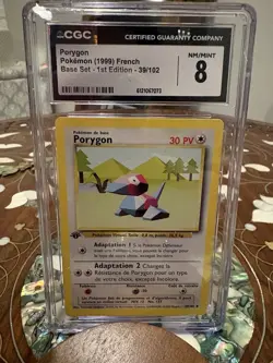 Pokemon Porygon Base Set 1st Edition 39/102 CGC 8 Regular 1999 French Uncommon - Image 1