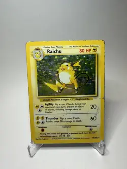 Pokemon TCG Raichu Holo Rare Base Set 14/102 - Image 1