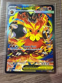 Mega Emboar ex 273/217 SIR Full Art Secret Rare Pokemon Ascended Heroes NM - Image 1