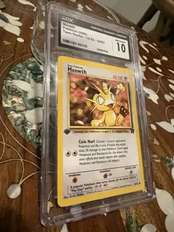 Pokemon Meowth Team Rocket 1st Edition 62/82 CGC 10 Regular 2000 Common - Image 3