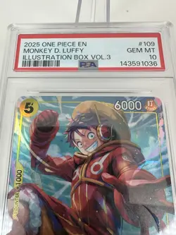2025 ONE PIECE MONKEY D. LUFFY PSA 10 PROMOS ILLUSTRATION BOX VOL.3 #109 - Image 5
