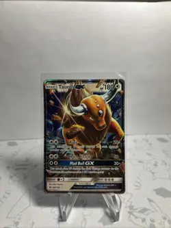 Tauros GX 100/149 Ultra Rare Holo SM Base Set Pokemon Card NM - Image 1