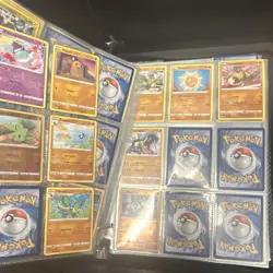 Pokemon TCG Binder Lot Solrock Hippopotas Pupitar Vibrava Skwovet Mixed Cards - Image 4