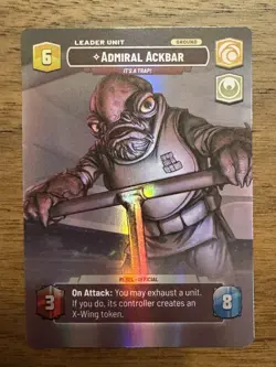 Star Wars Unlimited Set 4 JTL Showcase Foil Card #1012 Admiral Ackbar - Image 2