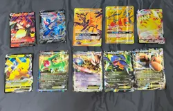 Pokemon Jumbo Oversized Card Lot Of 10 DAMAMGED Mewtwo Pikachu Greninja V Union - Image 1