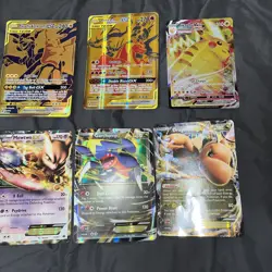 Pokemon Jumbo Oversized Card Lot Of 10 DAMAMGED Mewtwo Pikachu Greninja V Union - Image 4