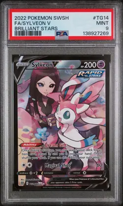 Sylveon V Pokemon Sword & Shield Brilliant Stars TG14/TG30 PSA 9 - Image 1