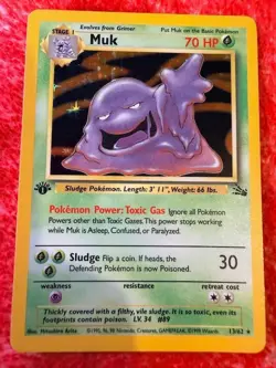 Pokemon TCG Muk 1st Edition Holo Rare Fossil 13/62 WOTC LP - Excellent condition - Image 2