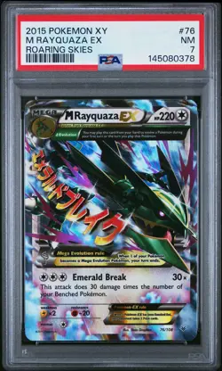 M Rayquaza EX 76/108 Roaring Skies Pokemon PSA 7 - Image 1