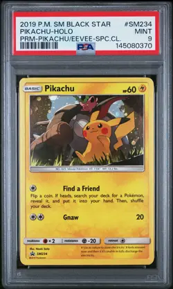 Pikachu Holo SM234 Pikachu-gx & Eevee-gx Special Collection Pokemon PSA 9 - Image 1