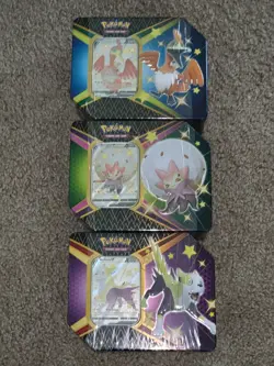 POKEMON TCG (3) Shining Fates V Tin Bundle!! Cramorant, Eldegoss, & Boltund!!! - Image 1