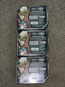 POKEMON TCG (3) Shining Fates V Tin Bundle!! Cramorant, Eldegoss, & Boltund!!! - Image 2