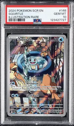 2024 POKEMON SCR EN-STELLAR CROWN ILLUSTRATION RARE #148 SQUIRTLE PSA 10 - Image 1