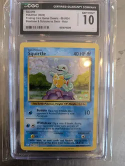 Squirtle 001/034 Trading Card Game Classic Holo CGC 10 Free Shipping - Image 1