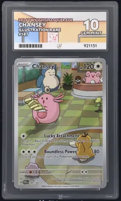 Pokemon TCG Chansey Twilight Masquerade Illustration Rare Card 187/167 Ace 10 - Image 1