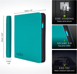 Vault X 12-Pocket Zip Binder – 480 Card Holder, Side-Loading TCG Album (Teal) - Image 2