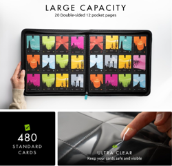 Vault X 12-Pocket Zip Binder – 480 Card Holder, Side-Loading TCG Album (Teal) - Image 3