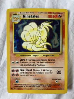 1999 Ninetails Holo Rare Base Set Pokemon Card 12/102 WOTC - Image 1