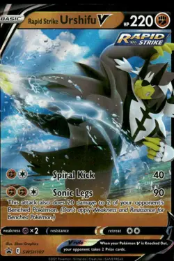 Pokemon Cards Rapid Strike Urshifu V SWSH107 SWSH Black Star Promo LP - Image 1