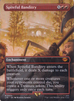Spiteful Banditry 0439 Alternate Art Borderless MYTHIC RARE LOTR MtG TCG Card - Image 1