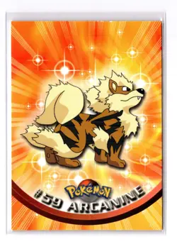 Pokemon #59 Arcanine Topps Blue Label Series 1 - LP - EXCELLENT! - Image 1