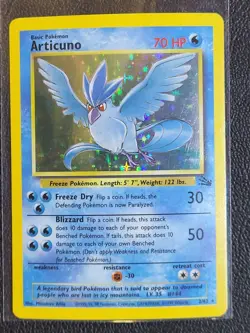Pokemon TCG Articuno #2 Fossil Set Holo-Rare Unlimited Water EX - Image 1