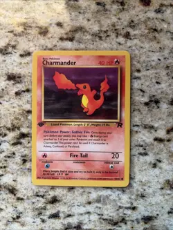 Pokemon EN Team Rocket Charmander 1st Ed 50/82 LP-NM - Image 1