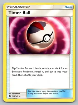 Pokemon TCG SM Base Set Timer Ball 134/149 - Image 1