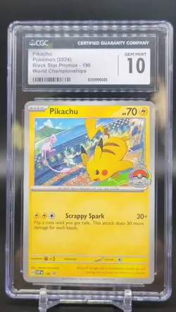 Pikachu Pokemon World Championships Promo 190 CGC 10 - Image 1