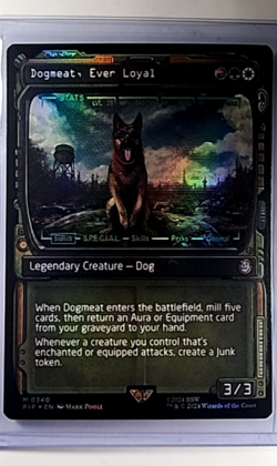 2024 MTG Magic The Gathering PIP Fallout Showcase Foil #340 Dogmeat Ever Loyal - Image 1