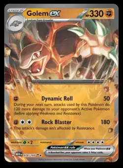 Pokemon TCG Golem ex 076/165 Sv: Scarlet & Violet 151 / Double Rare holo NM - Image 1