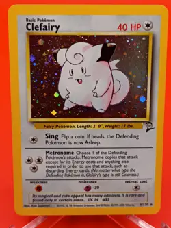Clefairy Holo Swirl! 6/130 Base Set 2 Near Mint Vintage Pokemon TCG - Image 1