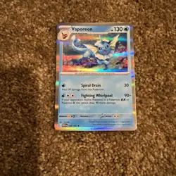 Holo Vaporeon 134/165 Rare Scarlet and Violet 151 Pokemon TCG - Image 1