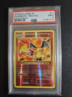 2016 Pokemon XY Evolutions - Charizard Reverse Holo Rare #11 PSA 9 Mint - Image 1