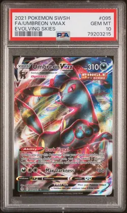 2021 POKEMON SWORD & SHIELD EVOLVING SKIESFULL ART/UMBREON VMAX 095 - Image 1